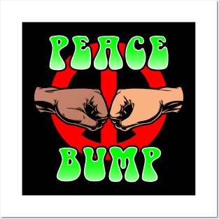 Peace Bump Fist Bump Anti-War Meme Vintage Retro Slogan Posters and Art